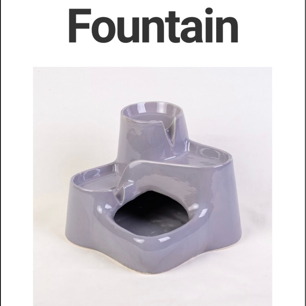 Ceramic Pet mini water fountain in grey